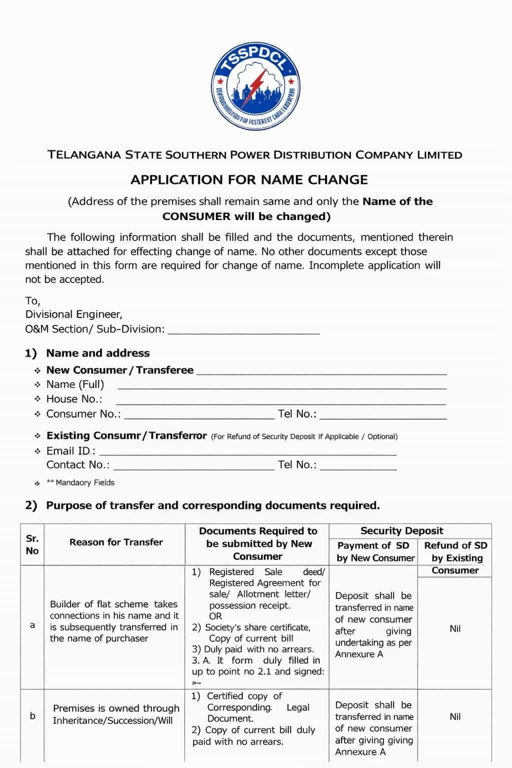 Electricity Name Change